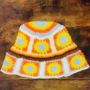 Crochet Granny Square Boho Bucket Hat